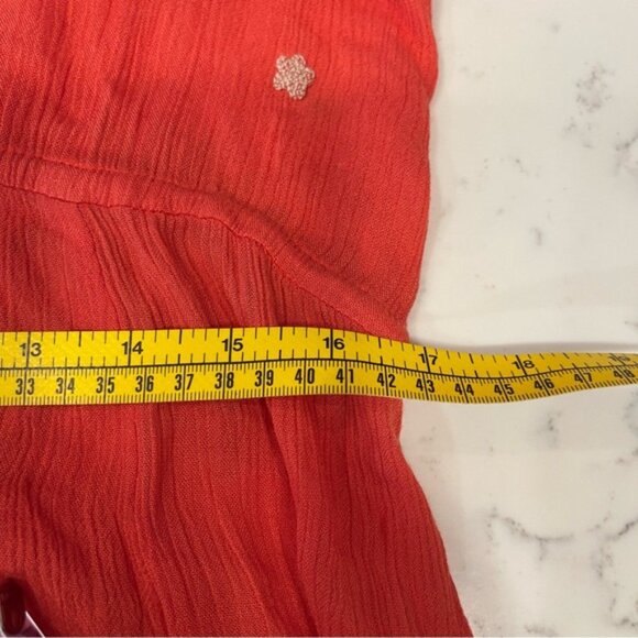 Free People Fable Coral Combo Midi Embroidered Dress Womens Size Small - Picture 10 of 11